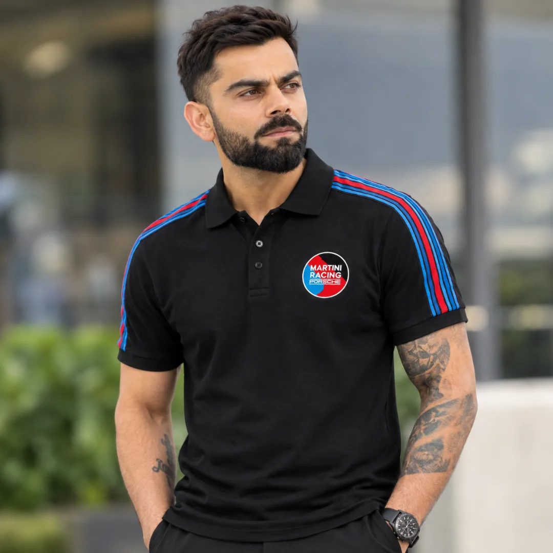 Boss x Porsche Black Collaboration Edition Store Article Premium Back Print Polo T-Shirt(1451)