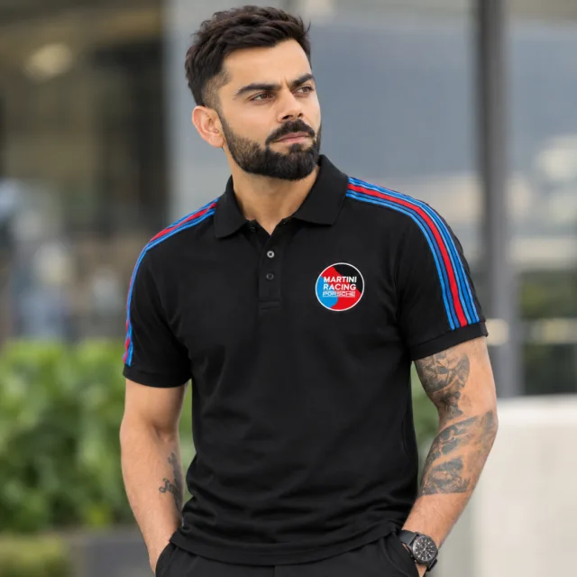 Boss x Porsche Black Collaboration Edition Store Article Premium Back Print Polo T-Shirt(1451)