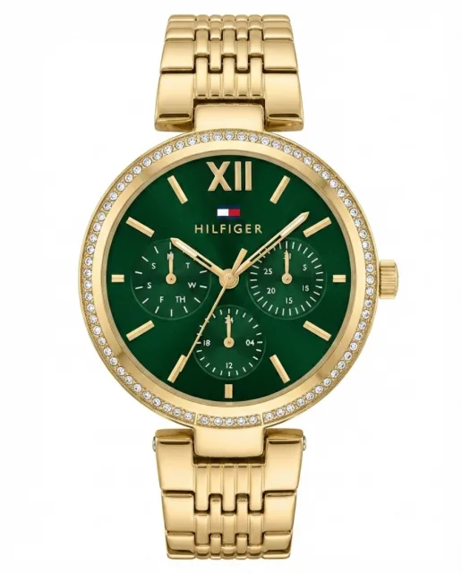 Tommm_y Hilfiger Sophia multi-function Gold Green Dial