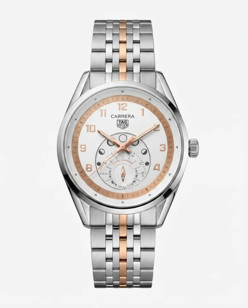 Tag heuee_r Carrera Astronomer Silver Copper Dial