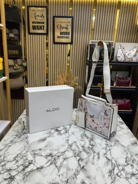 ALD Priaira Floral Tote Bag With Box And Pouch (Flower) (7702)