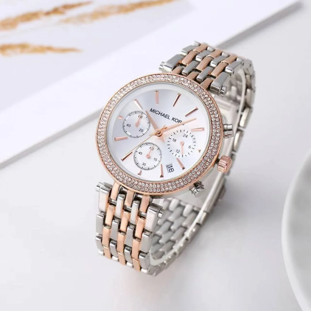 Michael_l Kors Darci Chronograph 2Ton-Copper-White