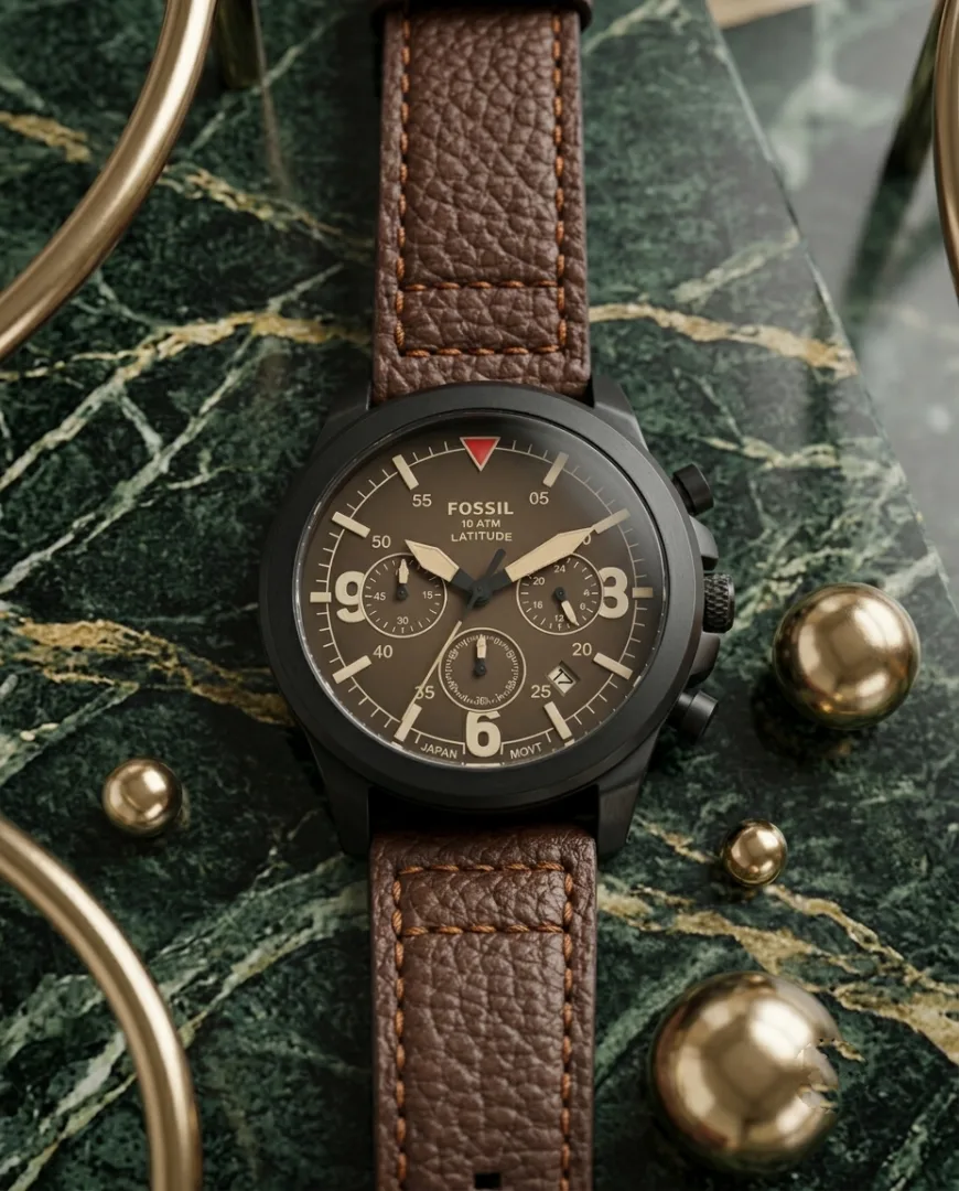 Fosil 10 ATM Latitude Brown Black BrownDial