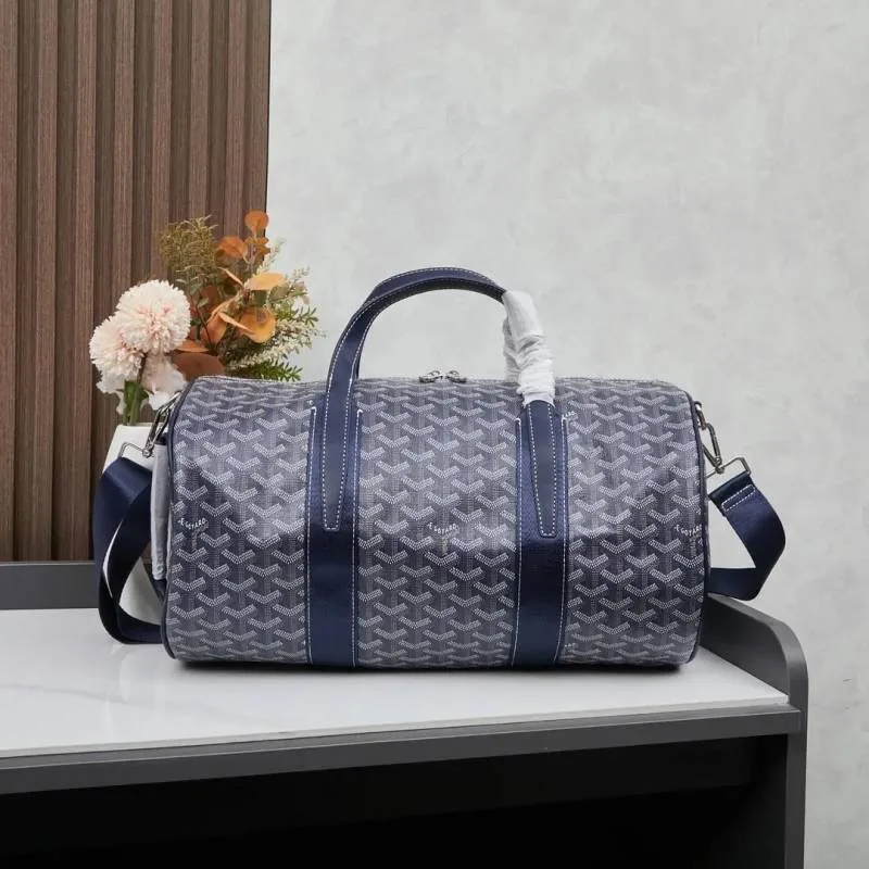 Goyarrd Luxury Monogram Travel Duffle Bag With Shoulder Strap (Blue-2389)