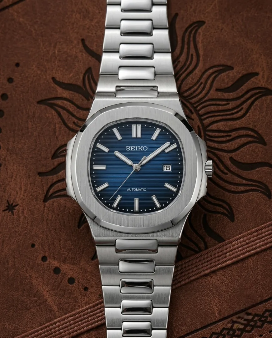 Seiko Nautilus Mod silver blue