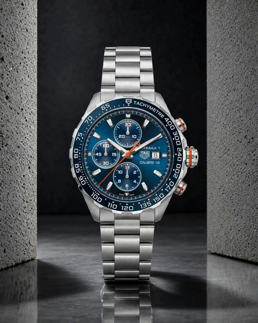 TAG Heuuer Formula 1 Bettry Chronograph silver blue