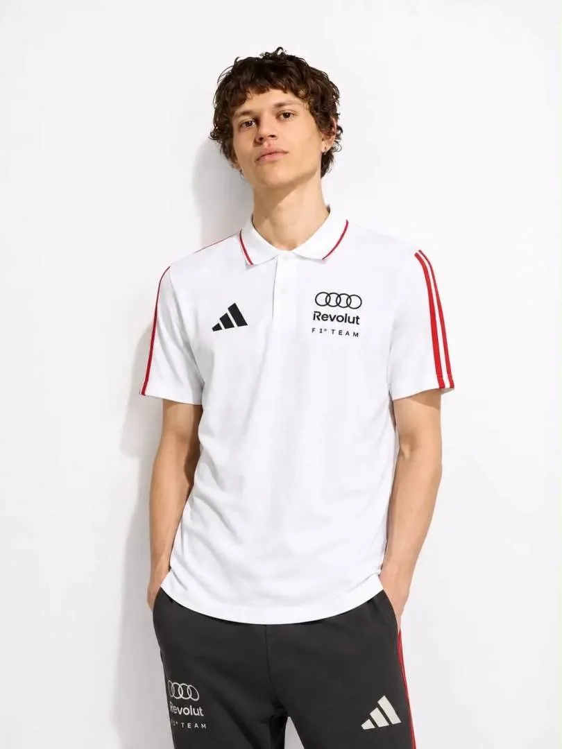 Adida x Audi White Collab Premium Store Article Polo T-Shirt(1431)