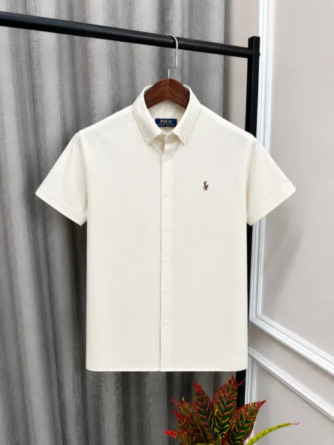 Ralp Lauren Polo Beige Premium Embroidery Logo Half Sleeve Shirt(1427)