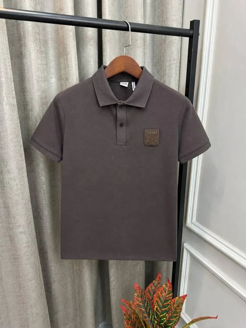 Loewe Brown Premium Embroidery Logo Polo T-Shirt(1426)