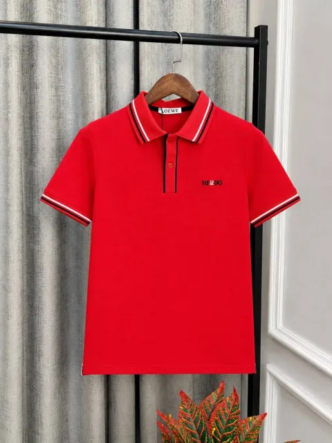 Loewe Red Premium Embroidery Logo Polo T-Shirt(1424)