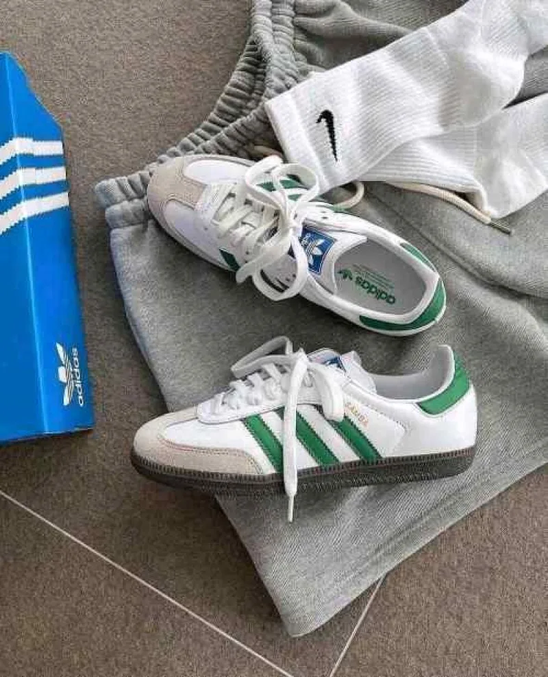 Adiddass SAMBA WHITE GREEN 665