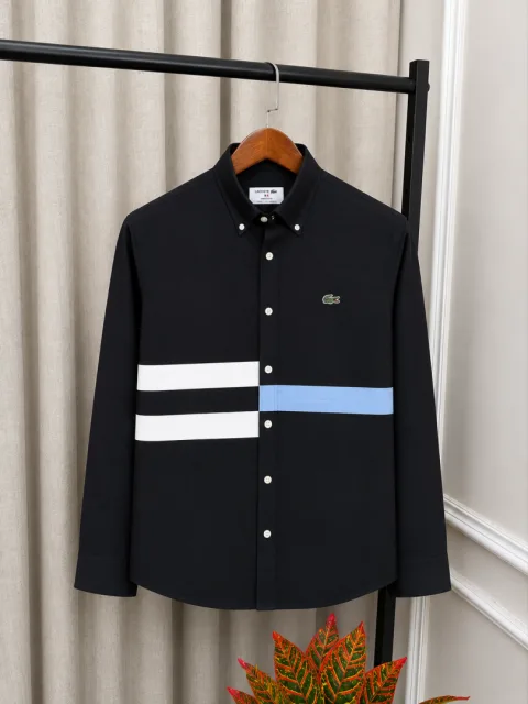 Lacost Black Designer Premium Oxford Store Article Shirt(1423)