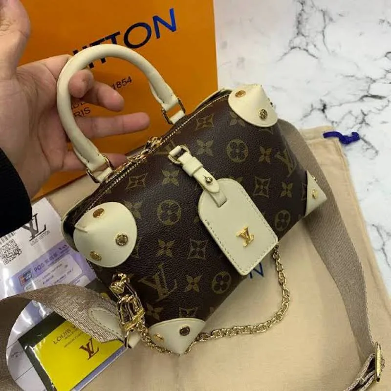 Louiis Vuitton Lv Petite Malle Souple Handbag With Ogbox Carrybag Etc Model no 663