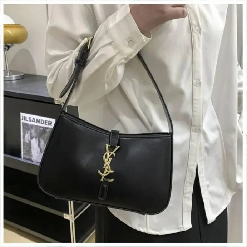Ysl Yves Saint Laurent Hobo Shoulder Bag With Box And Dust Bag (Black) (F-862)
