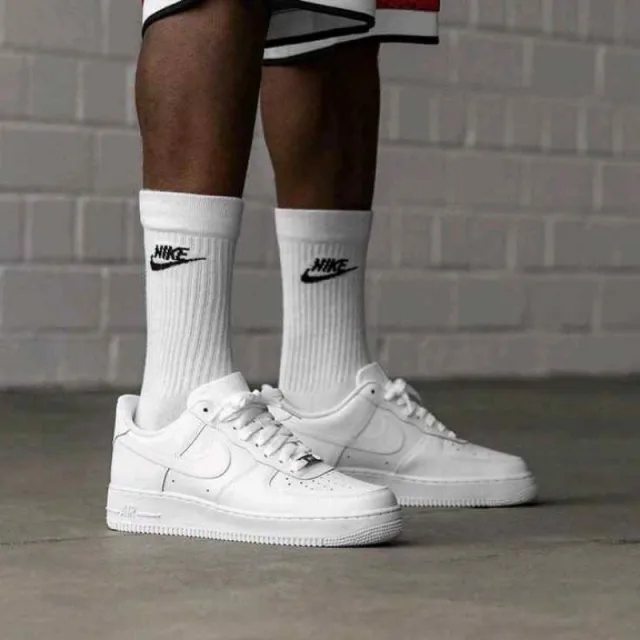 Nikke Airforce 1 White Pure Leather Heavy Quality (With Dust Bag Bill Carry Bag 1 Complementary Bottle Lace) 1068
