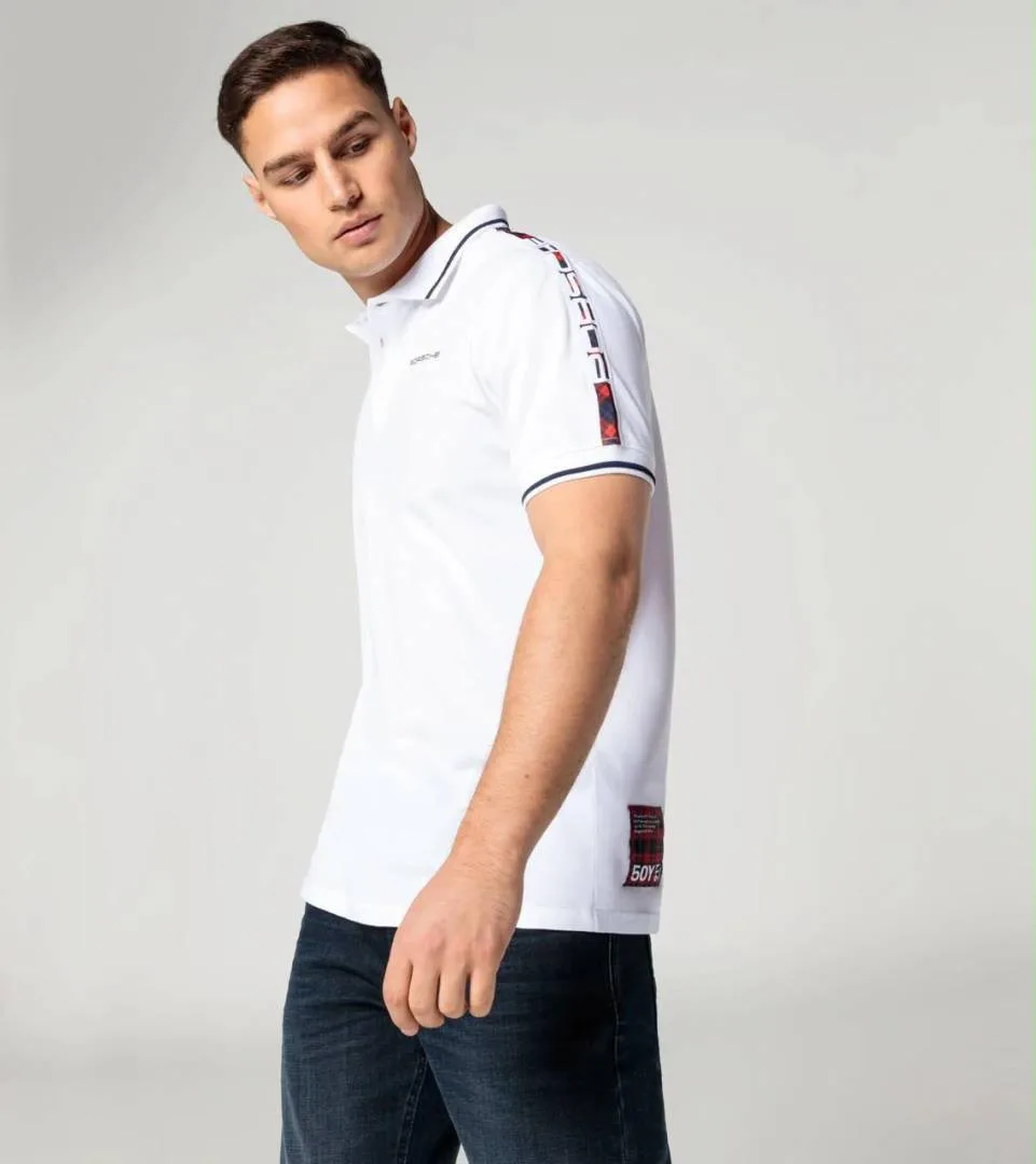 Boss x Porsche Edition White Store Article with Premium Shoulder Design & Emboss Logo Polo T-Shirt(1409)