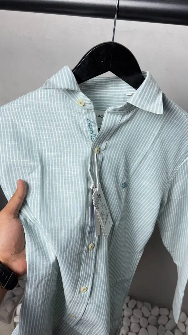 Lacost Premium Stripe Linen Shirt. 2895