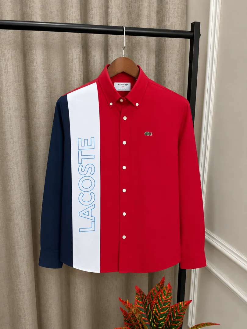Lacost Red Designer Premium Oxford Store Article Shirt(1408)