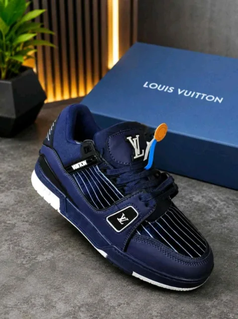 Loius Vutton LV Trainer Sneakers Marine Navy Blue 6192