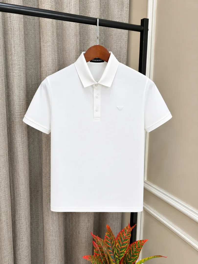 Emphorio Arma Premium Imported White Polo T-Shirt with Emboss Logo(1400)