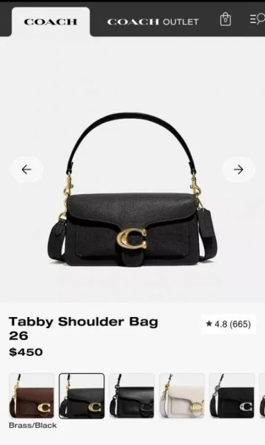 Coacch Tabby 26 Black Gold Premium Quality With Ogbox Satin Dustbag & Dual Belts & All tags Model No 04 high quality cc box