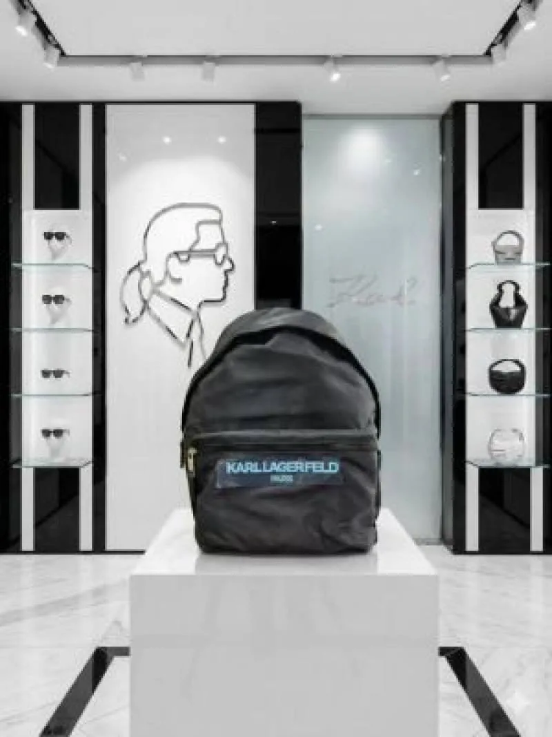 Karl_ Lagerfeld Paris backpack with Dust Cover premium quality ( Black)