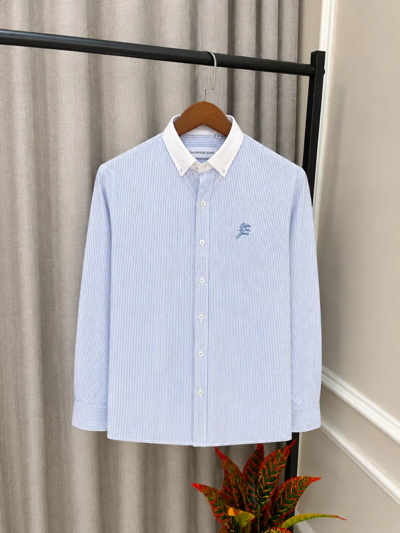 Calvin Kleiin Jeans Blue Store Article Premium Embroidery Logo & 100% Oxford Cotton Shirt(1383)