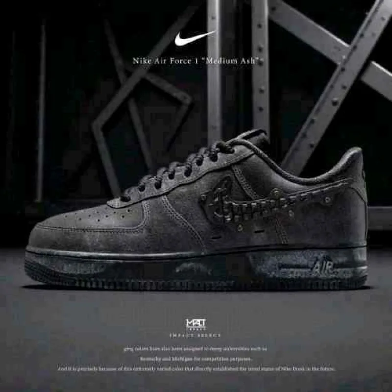 Nikkee AirForce 1 Low Medium Ash Black 439