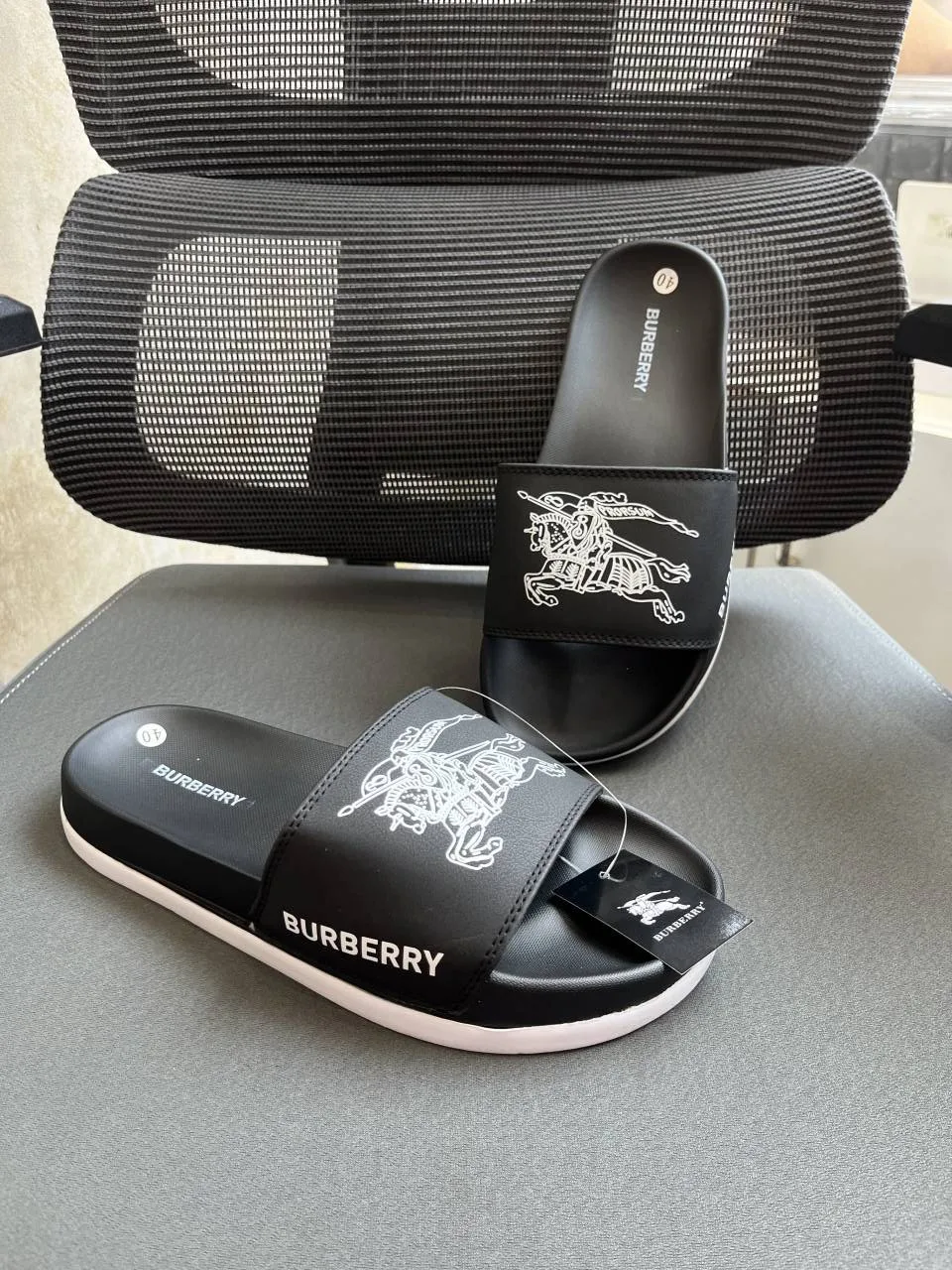 Burbery Print Comfort Slides