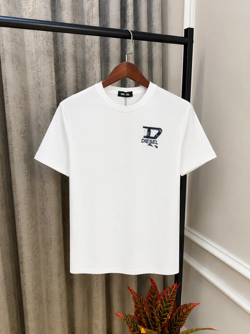 Diese White Premium Imported Back Print Round Neck T-Shirt(1370)