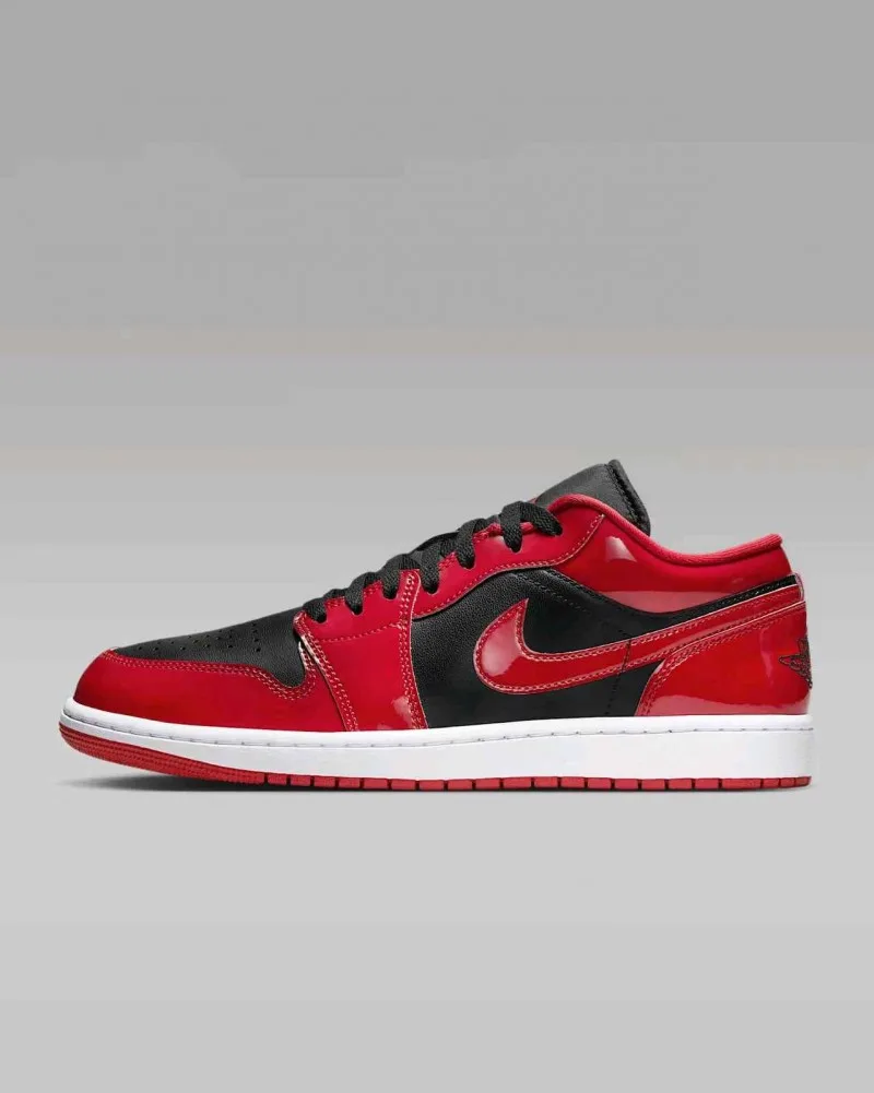 Sale Nikke Air Jordan 1 Low SE Patent Varsity Red Black 6144