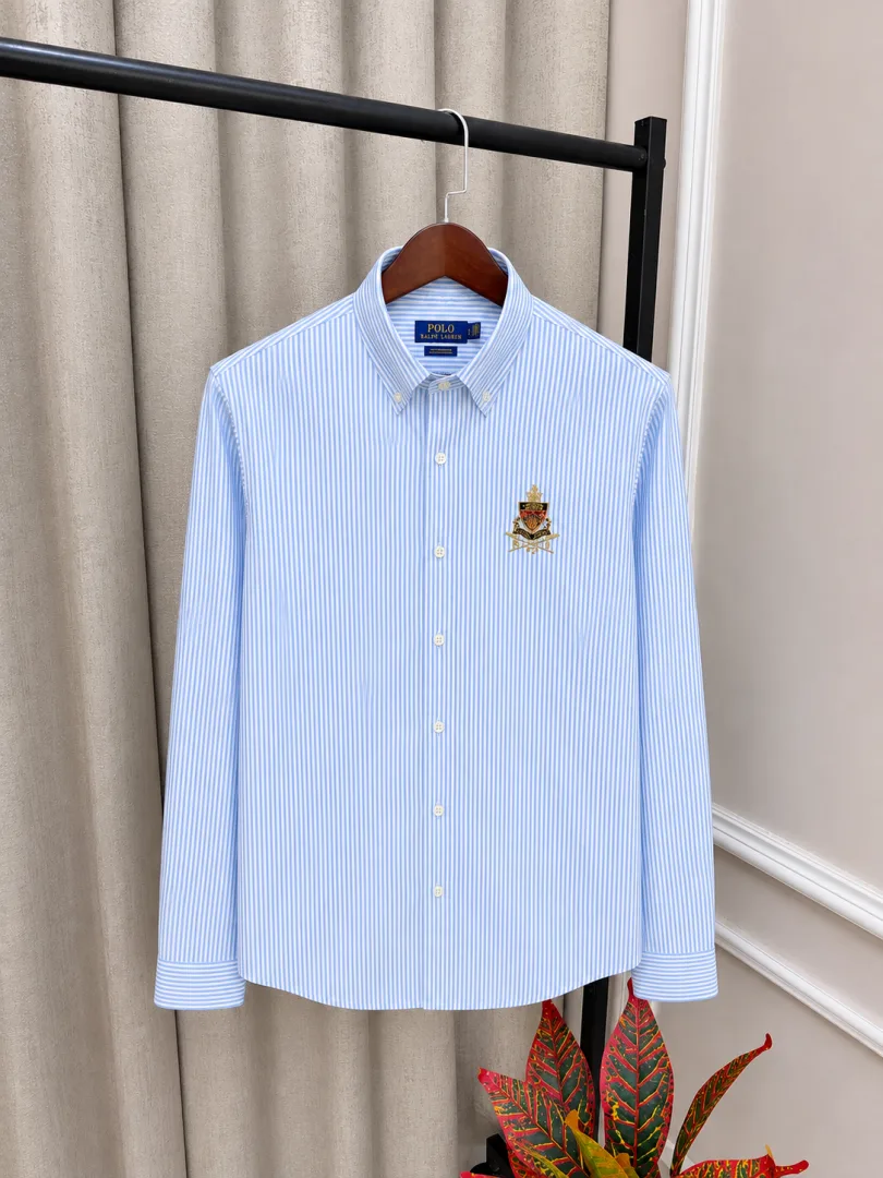 Ralp Lauren Polo Blue Premium Lining with Embroidery Logo Oxford Shirt(1354)
