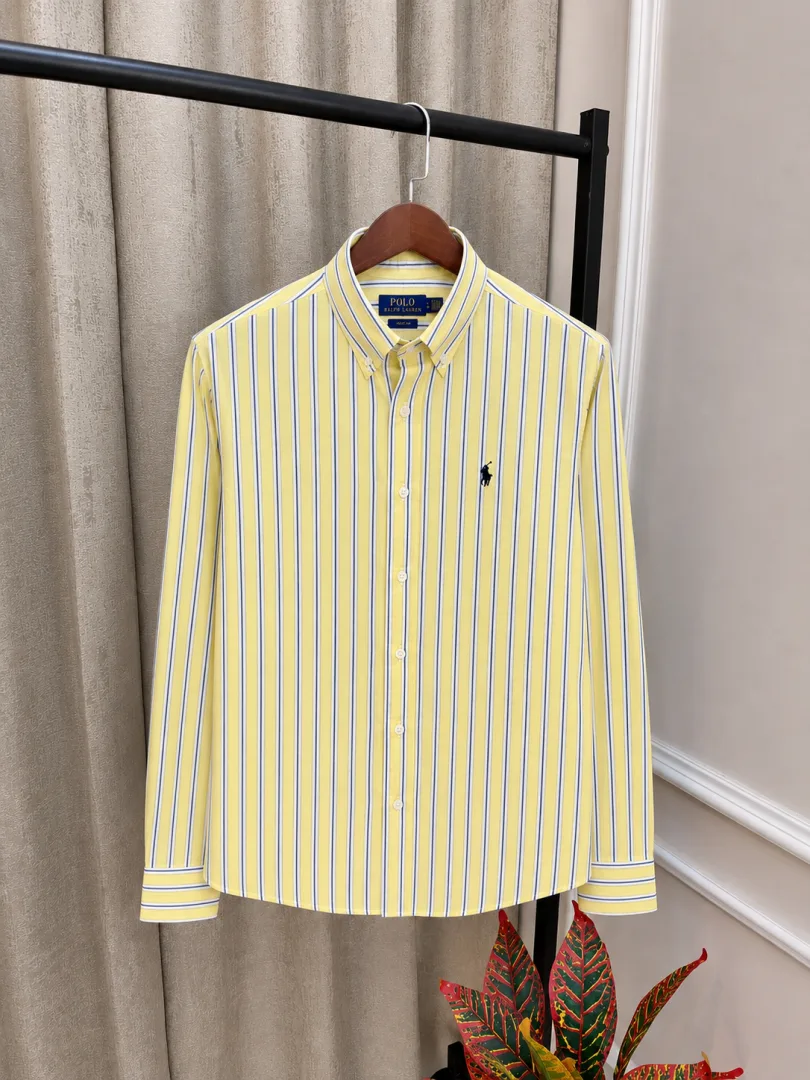 Ralp Lauren Polo Yellow Premium Lining with Embroidery Logo Oxford Shirt(1353)