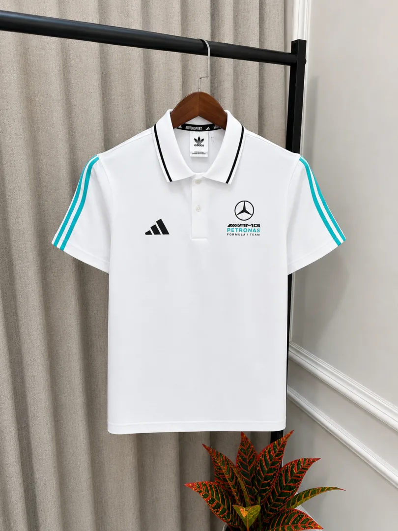 Adida X Mercedes White Store Article Premium Polo T-Shirt(1347)