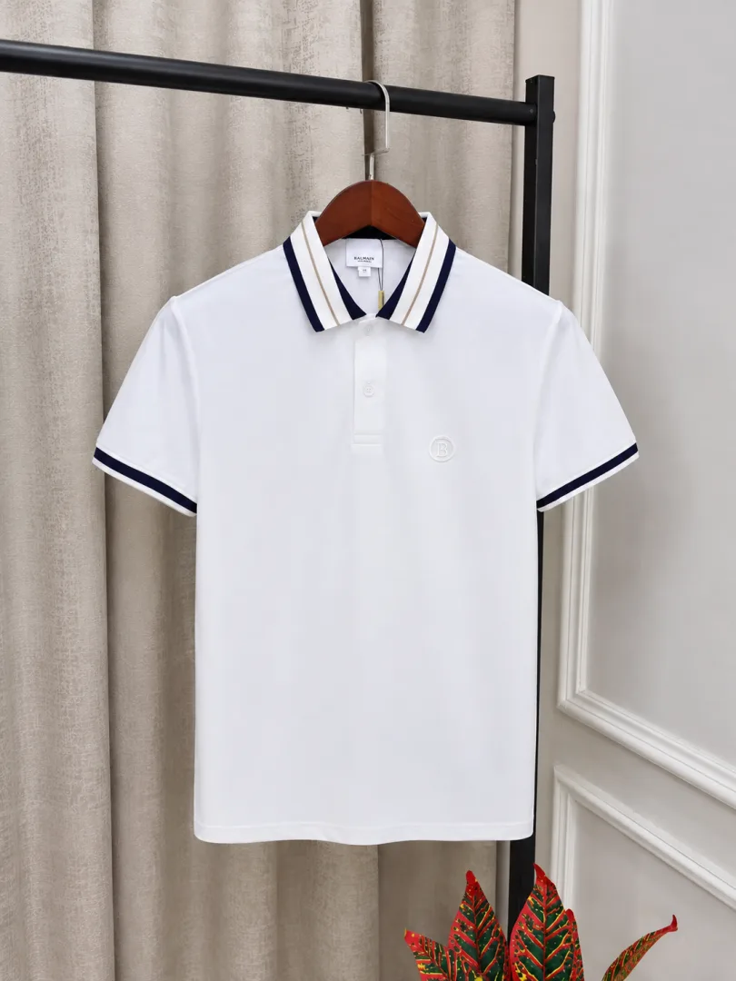 Burberr White Imported Embroidery Logo Store Article Premium Polo T-Shirt with Carry Bag(1343)