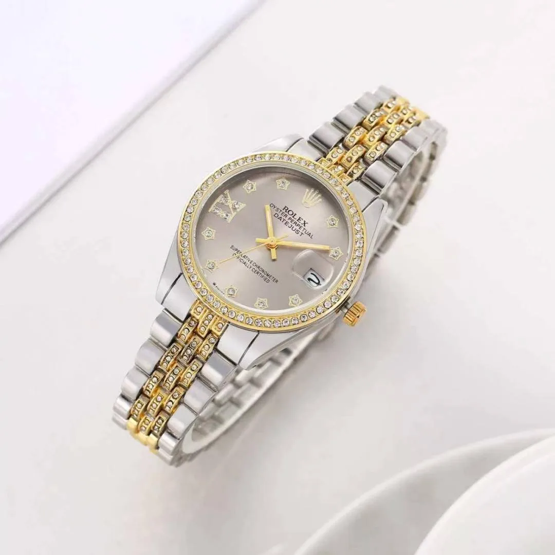 Rolee_x Oyester Perpetual Date Just 2Ton-Gold-Grey