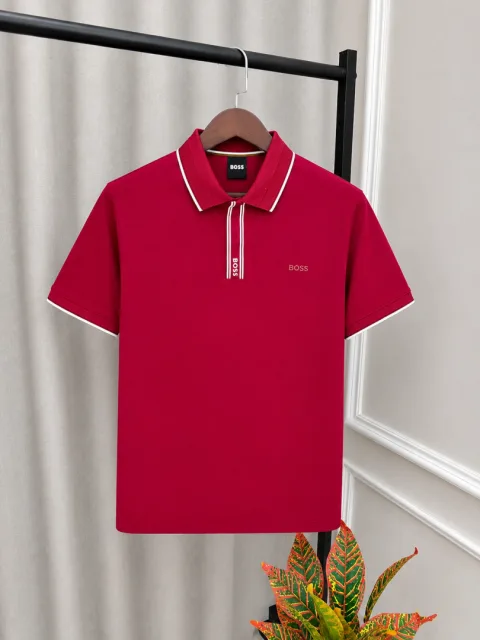 Boss Red Imported Heavy GSM Fabric & Embroidery Logo Premium Polo T-Shirt with OG Box Pack(1341)