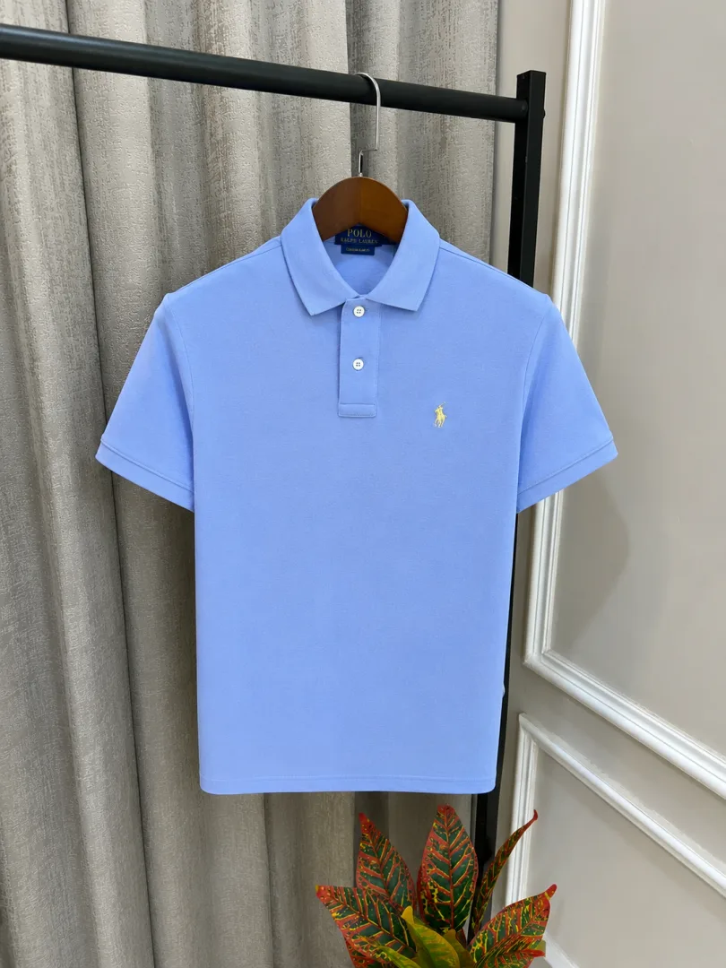 Ralp Lauren Lavender Imported Embroidery Logo Super Premium Polo T-Shirt(1327)
