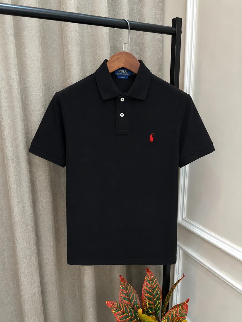 Ralp Lauren Imported Black Embroidery Logo Premium Polo Neck T-Shirt(1319)