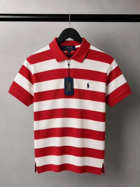 Ralp_ Laure_n Premium Knig Striped Polo T-Shirt OG Box packaging 1468. Sale offer VS1000