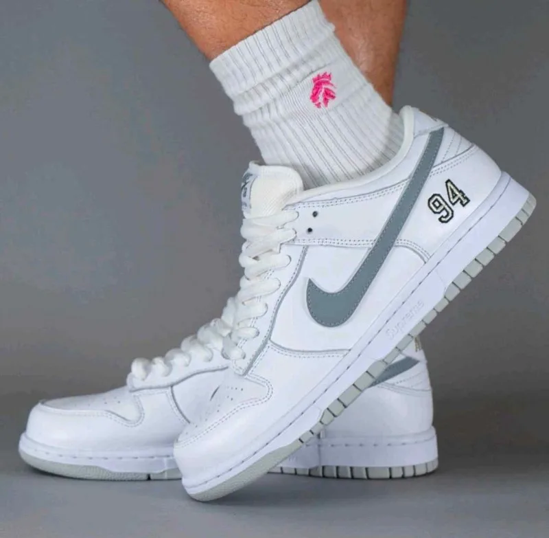 Sale Supreme x Nikke SB Dunk Low White Grey 2178