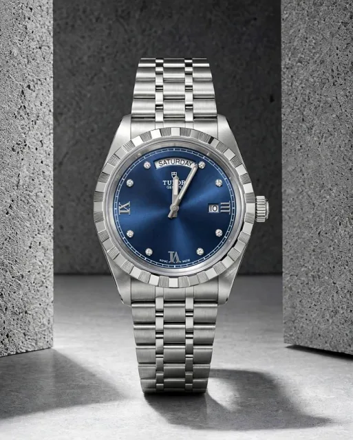 Tudor Royal Automatic silver blue dimond
