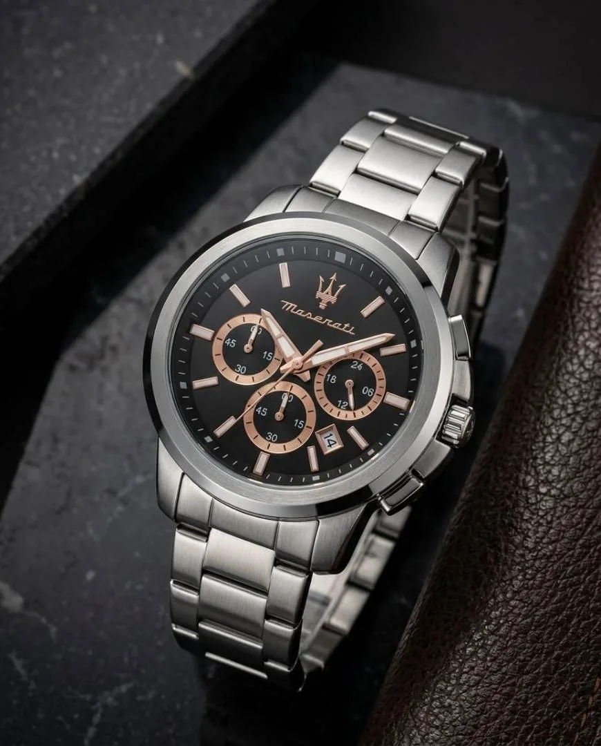 Maseraati Potenza Silver-Black-Copper Chrono