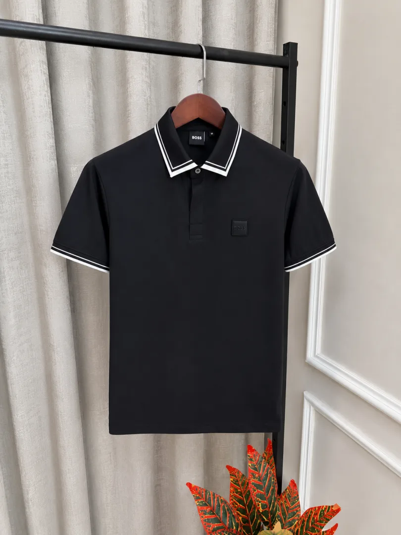 H. Boss Black Signature Brand Logo Store Article Premium Polo Neck T-Shirt(1289)