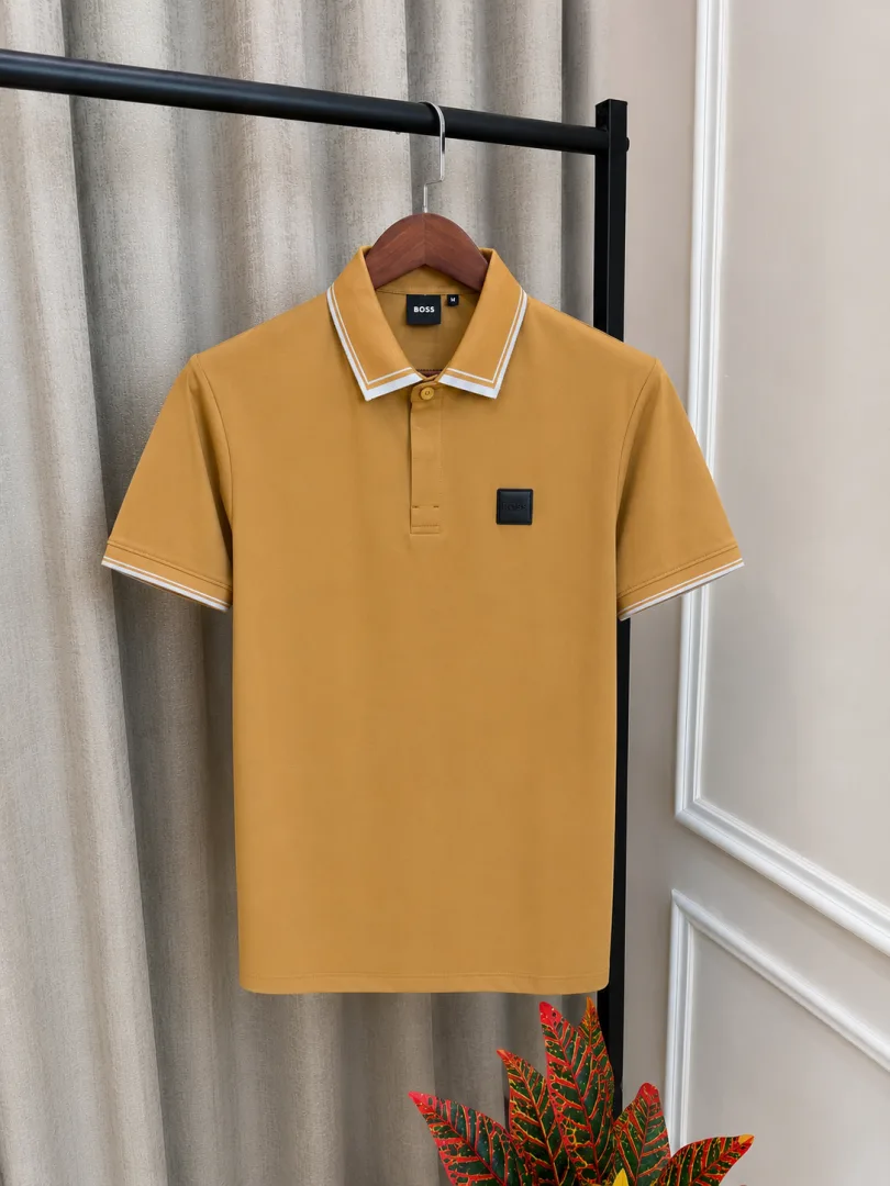 H. Boss Camel Signature Brand Logo Store Article Premium Polo Neck T-Shirt(1288)