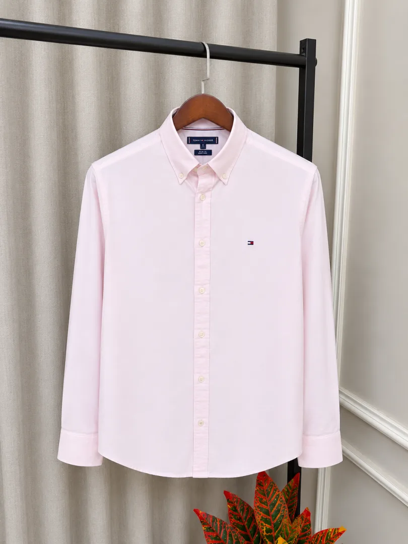 Tummy Hilfigr Pink Chest Embroidery Logo Premium Oxford Shirt(1277)