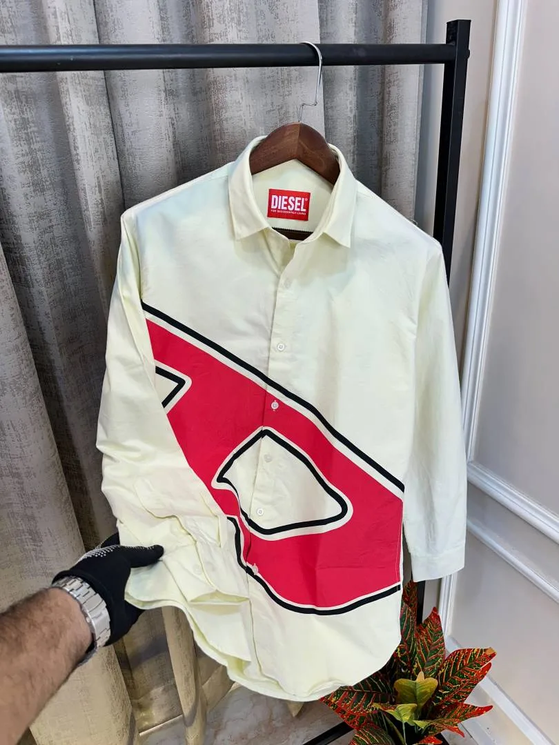 Diese Yellow D Graphic Logo Store Artcile Premium Shirt(1266)
