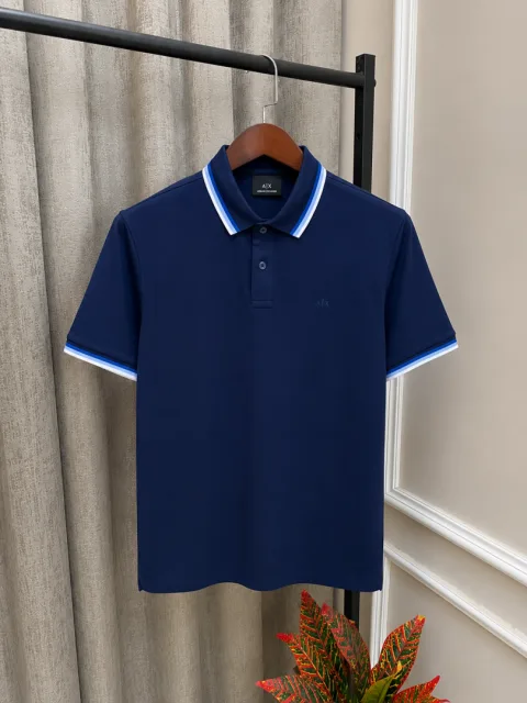 Arma Exchange Navy Signature Embroidery Chest Logo Extra Premium Polo T-Shirt(1163)
