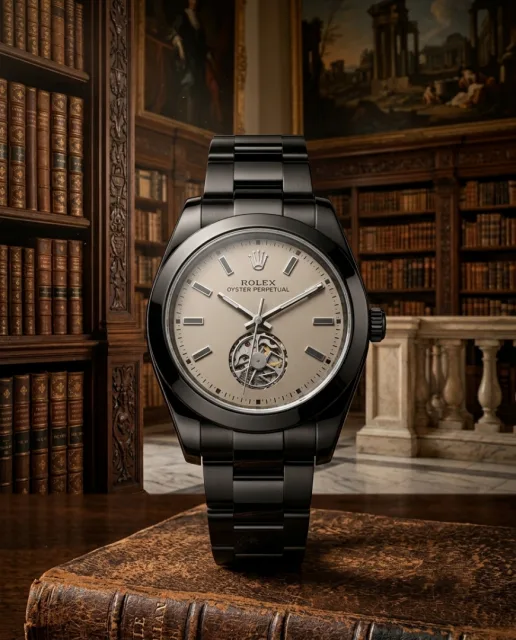 Rollex Oyster Perpetual automatic Tourbillon Black Grey Dial