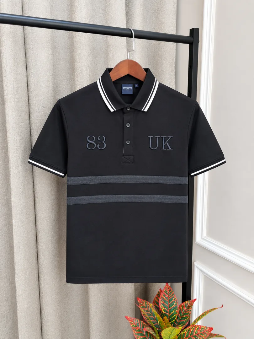 Hacket Black Premium Imported Classic Polo T-Shirt(1595)